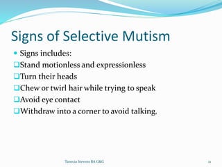 Mutism Sign Seperation anxiety disorders | PPTX