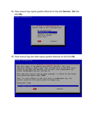 48. Akan muncul lagi seperti gambar dibawah ini lalu piih Interner Site lalu
klik OK.
49. Akan muncul lagi dan ubah seperti gambar dibawah ini lalu klik OK.
 