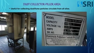 DUST COLLECTOR-FILLER AREA
• Useful for collecting dust/fume particles circulate from all silos.
 