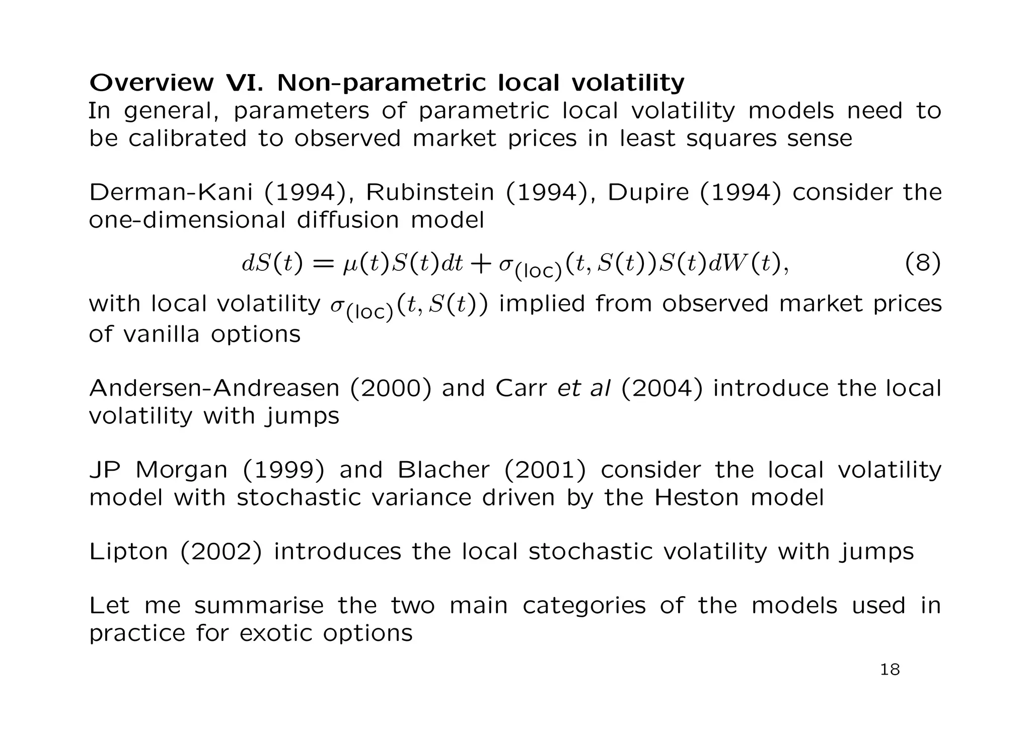 Stochastic Local Volatility Models: Theory and Implementation | PDF