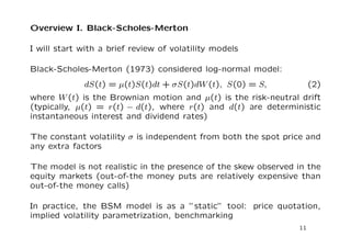 Stochastic Local Volatility Models: Theory and Implementation | PDF