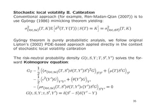 Stochastic Local Volatility Models: Theory and Implementation | PDF