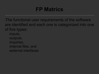 Line of Code (LOC) Matric and Function Point Matric | PPTX