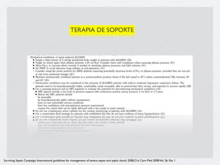 TERAPIA DE SOPORTE




Surviving Sepsis Campaign: International guidelines for management of severe sepsis and septic shock: 2008.Crit Care Med 2008 Vol. 36, No. 1
 
