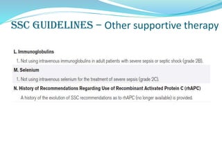 Ssc guidelines – Other supportive therapy
 