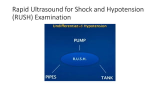 Rapid Ultrasound for Shock and Hypotension
(RUSH) Examination
 