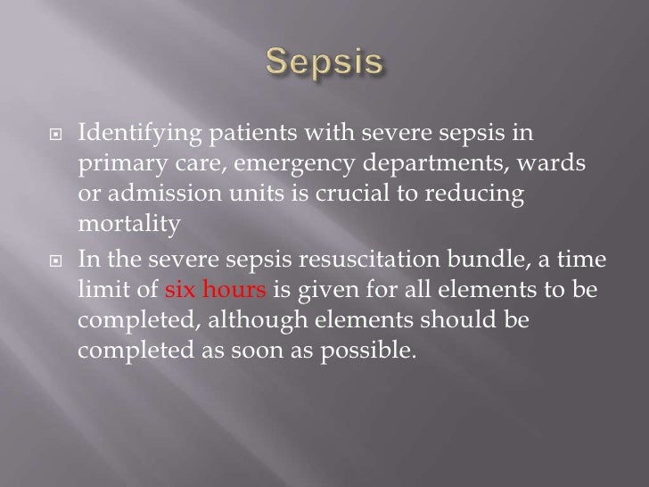 Sepsis resuscitation bundle