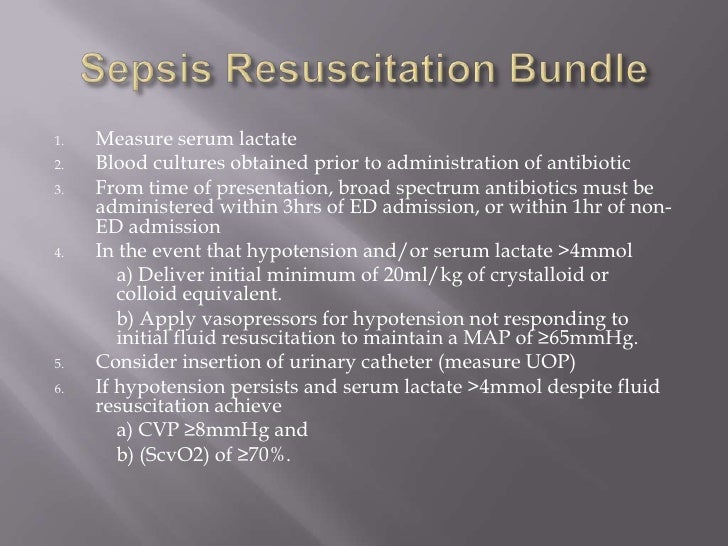 Sepsis resuscitation bundle