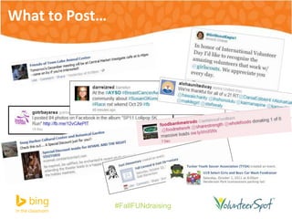 #FallFUNdraising 
What to Post… 
 