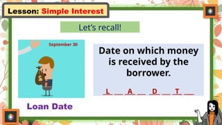 SIMPLE INTEREST general mathematics gr11 | PPTX
