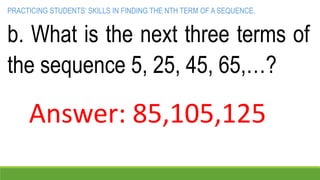 MATH G10 SEQUENCES, different types, and solutions | PPTX
