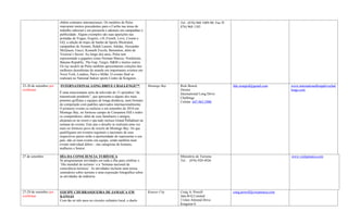 obtêm contratos internacionais. Os modelos de Pulse                          Tel.: (876) 968 1089-90: Fax 
                        marcaram muitos precedentes para o Caribe nas áreas de                       876) 968 1185
                        trabalho editorial e em passarela e ademais em campanhas e
                        publicidade. Alguns exemplos são suas aparições nas
                        portadas de Vogue, Esquire, i-D, French, Love, Cosmo e
                        GQ, a edição de trajes de banho de Sports Illustrated,
                        campanhas de Armani, Ralph Lauren, Adidas, Alexander
                        McQueen, Gucci, Kenneth Escola, Bennetton, além de
                        Victoria’s Secret. Ao longo dos anos, Pulse tem
                        representado a gigantes como Neiman Marcus, Nordstrom,
                        Banana Republic, The Gap, Target, H&M e muitos outros.
                        Os top models de Pulse também apresentaram coleções dos
                        melhores desenhistas do mundo em importantes eventos em
                        Nova York, Londres, Paris e Milão. O evento final se
                        realizará no National Indoor sports Centre de Kingston…

23-30 de setembro por   INTERNATIONAL LONG DRIVE CHALLENGE™                            Montego Bay   Rick Benoit                      ildc.irongrid@gmail.com      www.internationallongdrivechal
confirmar                                                                                            Diretor                                                       lenge.com
                        É uma emocionante série de televisão de 13 episódios “de                     International Long Drive
                        transmissão pendente”, que apresenta a alguns dos mais                       Challenge
                        potentes golfistas e equipes de longa distância, num formato                 Celular: 647.965.3980
                        de competição com padrões aprovados internacionalmente.
                        O primeiro evento se realizou o em setembro de 2010 em
                        Montego Bay, no formoso campo de Cinnamon Hill e todos
                        os competidores, além de seus familiares e amigos,
                        alojaram-se no resort e spa tudo incluso Grand Palladium na
                        semana do evento. Este ano o desafio se realizará uma vez
                        mais no formoso povo de resorts de Montego Bay. Os que
                        qualifiquem em eventos regionais e nacionais de seus
                        respectivos países terão a oportunidade de representar a seu
                        país, não só num evento em equipe, senão também num
                        evento individual dobro – nas categorias de homens,
                        mulheres e Senior.

27 de setembro          DÍA DA CONSCIENCIA TURÍSTICA                                                 Ministério de Turismo                                         www.visitjamaica.com
                        Se programaram atividades em toda a ilha para celebrar o                     Tel.: (876) 920-4926
                        ‘Dia mundial do turismo’ e a ‘Semana nacional da
                        consciência turística’. As atividades incluem uma missa,
                        seminários sobre turismo e uma exposição fotográfica sobre
                        as atividades da indústria.



27-29 de setembro por   EQUIPE CHURRASQUEIRA DE JAMAICA EM                             Kansas City   Craig A. Powell                  craig.powell@cwjamaica.com
confirmar               KANSAS                                                                       Jam-B-Q Limited
                        Com tão só três anos no circuito culinário local, o duelo                    3 Glen Almond Drive
                                                                                                     Kingston 8
 