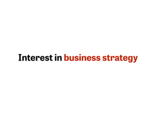Interest in business strategy
 