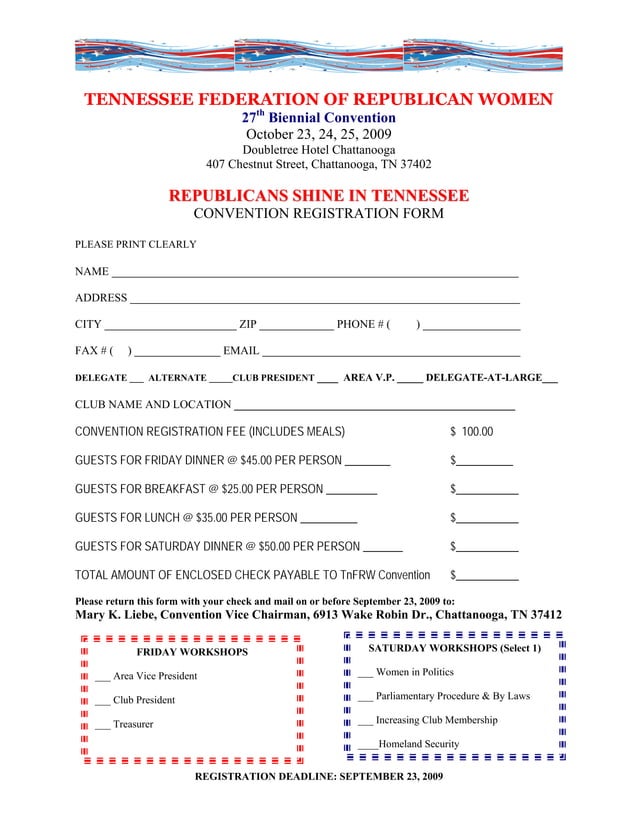 Sept.Registration Form09 Tfrw Convention PDF