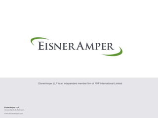 EisnerAmper LLP is an independent member firm of PKF International Limited 
