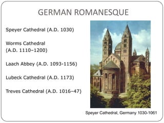 (History of Architecture 2) Sept 2012 romanesque architecture | PPTX
