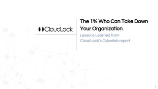 Lessons Learned from
CloudLock’s Cyberlab report
The 1% Who Can Take Down
Your Organization
1
 