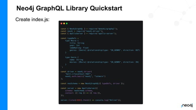 Training Week: Build APIs with Neo4j GraphQL Library | PPT