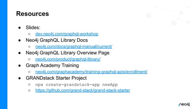 Training Week: Build APIs with Neo4j GraphQL Library | PPT