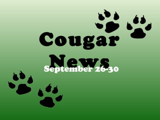 Cougar News September 26-30 