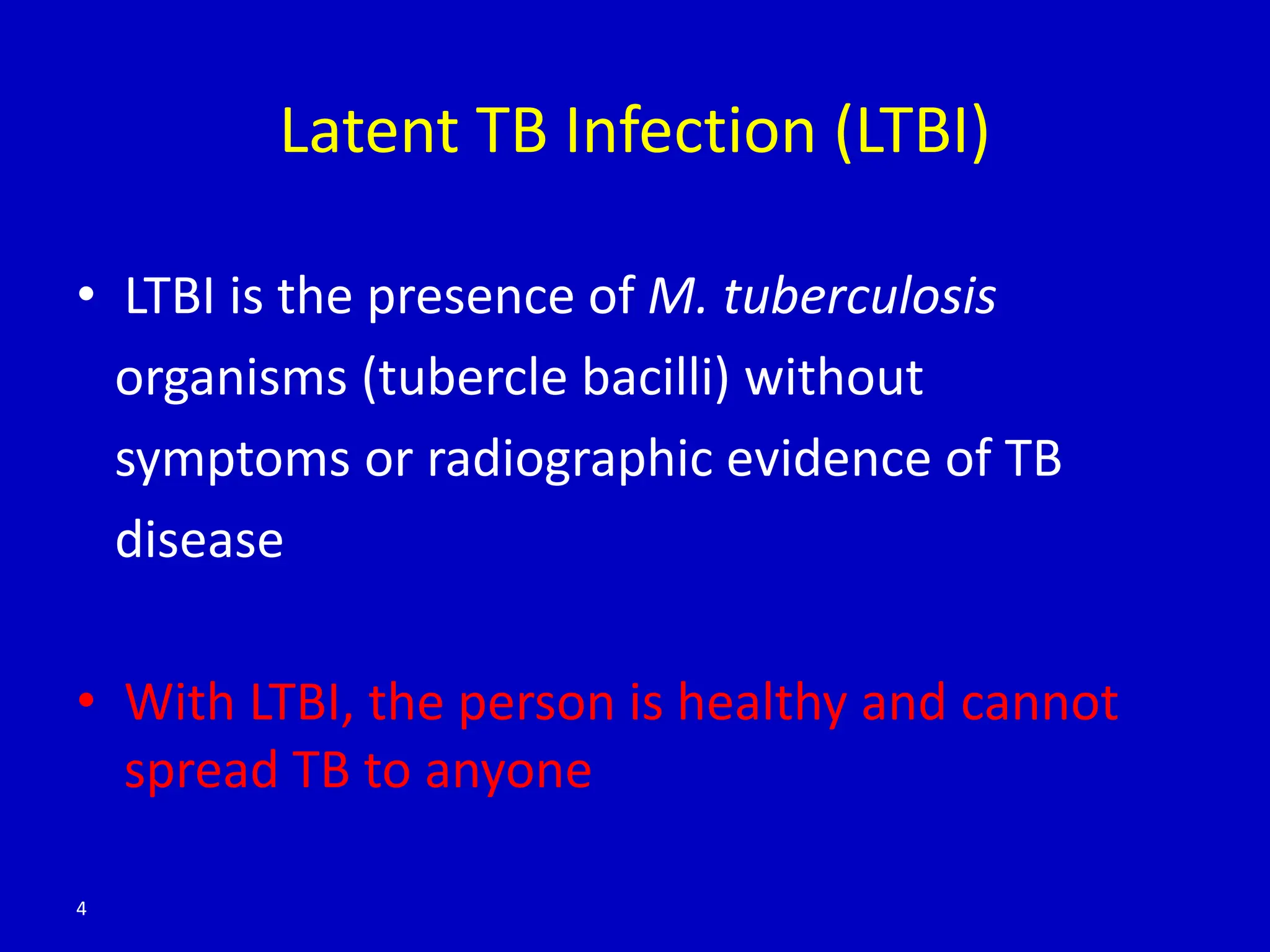 Tuberculosis disease and latent tuberculosis infection PPT