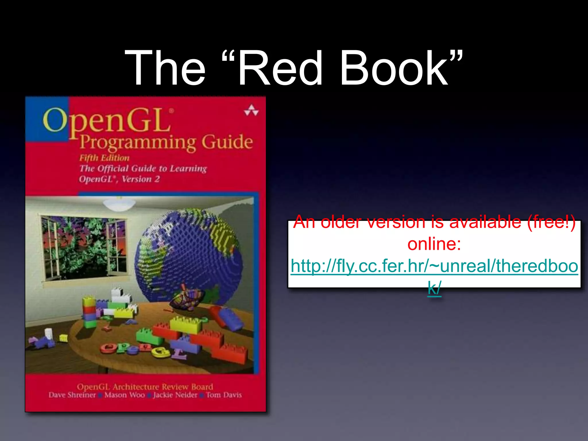 An older version is available (free!)
online:
http://fly.cc.fer.hr/~unreal/theredboo
k/
The “Red Book”
 