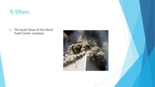 9:59am


The South Tower of the World
Trade Center collapses.

 