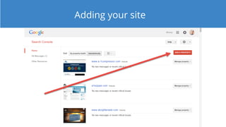 Adding your site
 