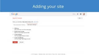 Adding your site
 