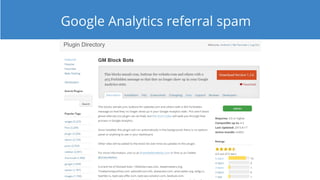Google Analytics referral spam
 