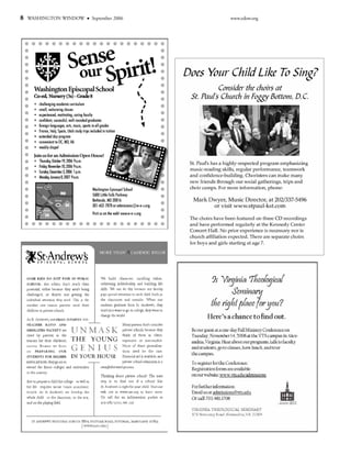 8   WASHINGTON WINDOW   September 2006   www.edow.org
 