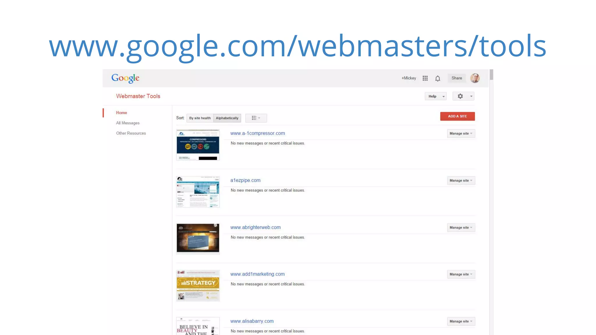 www.google.com/webmasters/tools 
 