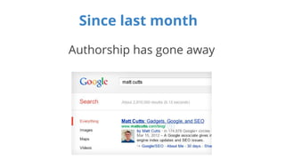 Since last month 
Authorship has gone away 
 