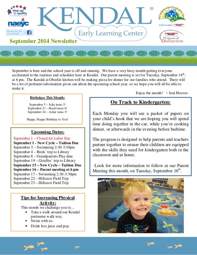 September 14 Newsletter Format