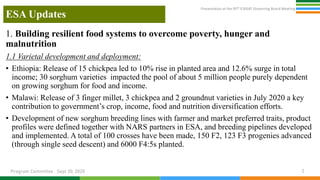 Presentation at the 95th Governing Board meeting (Program Committee) By Research Program:Eastern and Southern Africa (ESA)
