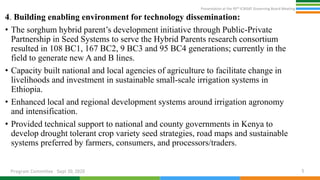 Presentation at the 95th Governing Board meeting (Program Committee) By Research Program:Eastern and Southern Africa (ESA)