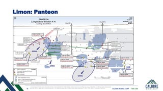 15 CALIBRE MINING CORP | TSX:CXB
Limon: Panteon
1. See disclosure and resources and reserve slides in this presentation for further details. Updated Resources and Reserves are as of December 31, 2020 see news release dated
March 29, 2021 on sedar.com or Calibremining.com 2. For additional details refer to Calibre news release dated May 11, 2021. “ETW” refers to ‘Estimated True Width’
 