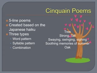 Writing cinquains