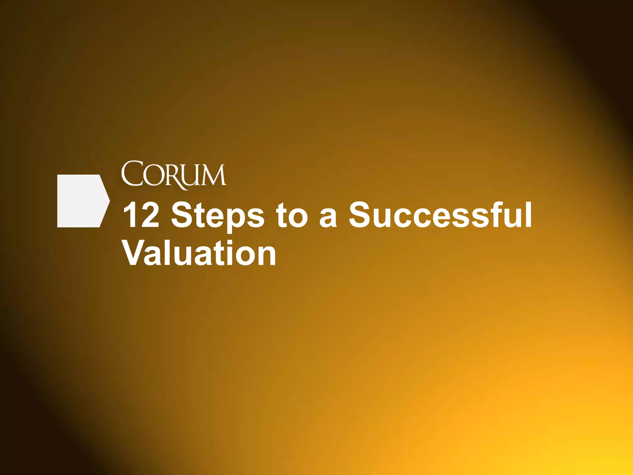 12 Steps to a Successful
Valuation
 