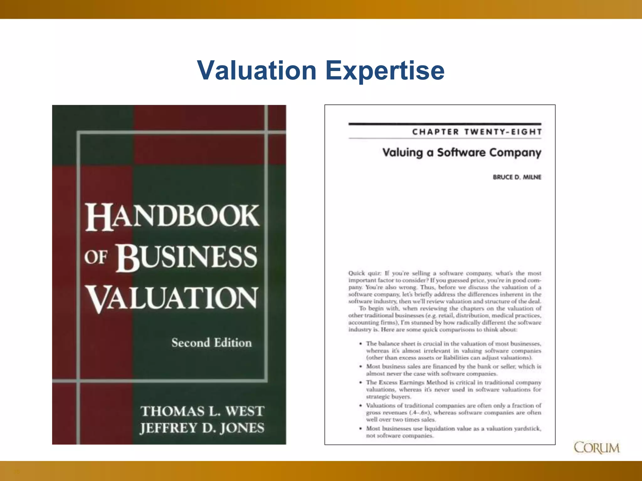 36
Valuation Expertise
 