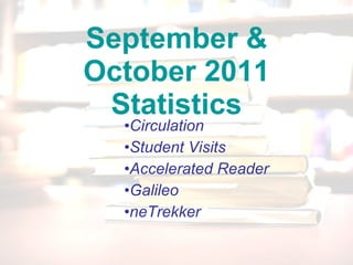 September & October 2011 Statistics ,[object Object],[object Object],[object Object],[object Object],[object Object]