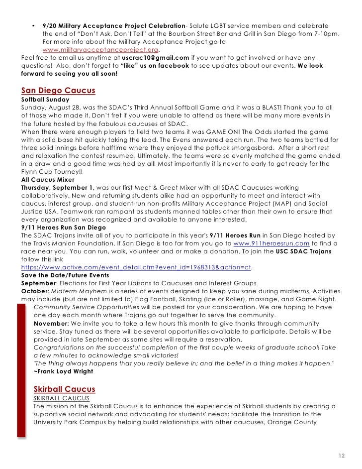 september usc school of social work student org newsletter usc acceptance letter