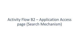 Activity Flow B2 – Application Access
page (Search Mechanism)
 