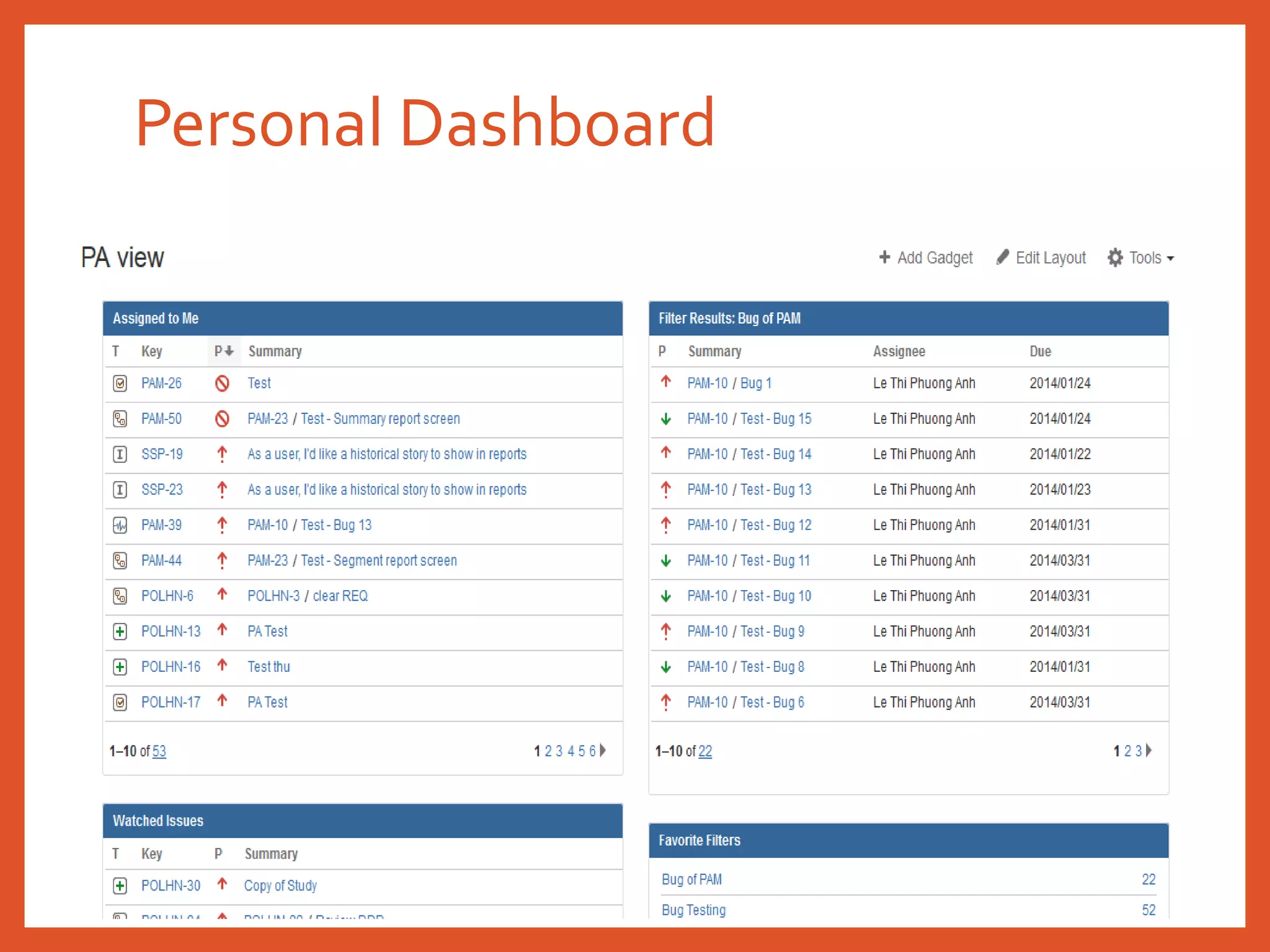 Personal Dashboard
 