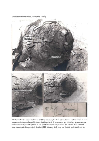 Septfontaine, M. (1977): La grotte des Huguenots  - planchers, moraines et enregistrement glaciaire