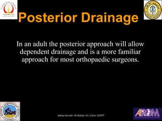 Posterior Drainage
In an adult the posterior approach will allow
dependent drainage and is a more familiar
approach for mo...