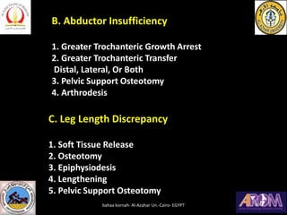 B. Abductor Insufficiency
1. Greater Trochanteric Growth Arrest
2. Greater Trochanteric Transfer
Distal, Lateral, Or Both
...