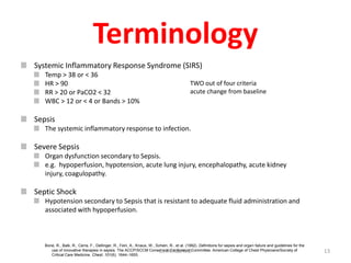 Sepsis Classification Septic shock Pathophysiology | PPTX