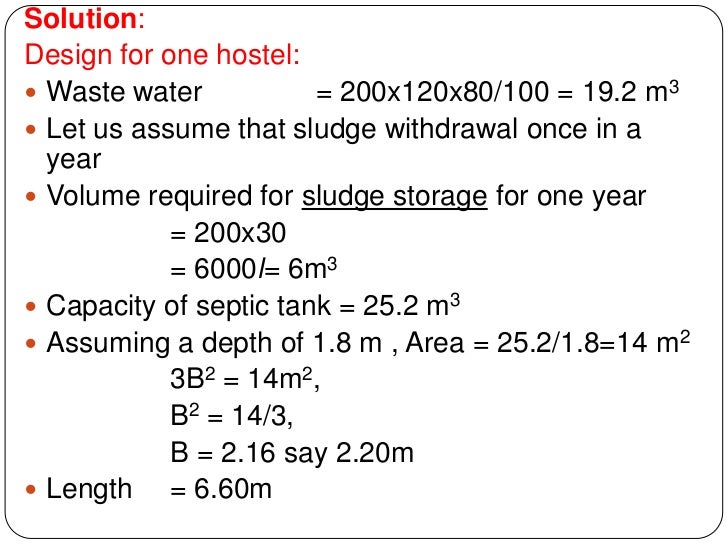 septic tank process design septic tank size requirements
