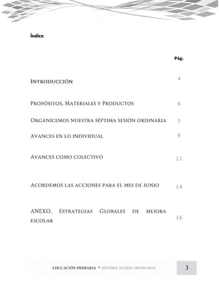 3EDUCACIÓN PRIMARIA * SÉPTIMA SESIÓN ORDINARIA
 